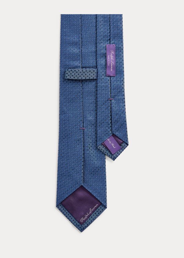 Corbatas Ralph Lauren Hombre Azules - Patterned Silk - SPOQX4072